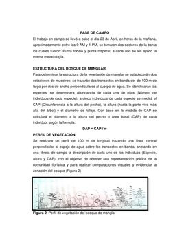 FASE DE CAMPO 
El trabajo en campo se llevó a cabo el día 23 de Abril, en horas de la mañana, 
aproximadamente entre