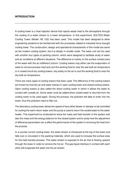 Cooling Tower Performance Experiment | PDF | Heat Transfer | Enthalpy
