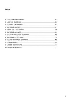 1 
 
 
ÍNDICE 
 
 
 
A TARTARUGA AVIADORA............................................................................02 
O LO