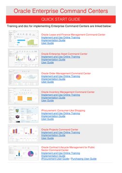Oracle Lease and Finance Management Command Center 
Implement and Use Online Training 
Implementation Guide
