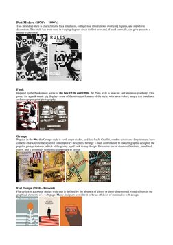 Post-Modern (1970’s – 1990’s) 
This mixed up style is characterized by a tilted axis, collage-like illustrations, overlying f