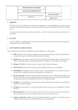 PROCEDIMIENTO DE TRABAJO 
 
 
OFICINAS COORPORATIVAS 
INSTALACIÓN FALSO CIELO RASO DE 
DRYWALL 
Fecha: 20/09/2019 
Página: