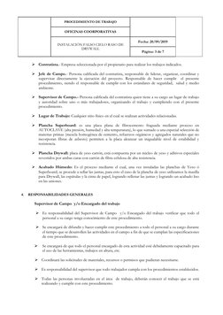 PROCEDIMIENTO DE TRABAJO 
 
 
OFICINAS COORPORATIVAS 
INSTALACIÓN FALSO CIELO RASO DE 
DRYWALL 
Fecha: 20/09/2019 
Página: