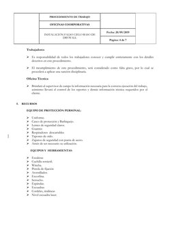 PROCEDIMIENTO DE TRABAJO 
 
 
OFICINAS COORPORATIVAS 
INSTALACIÓN FALSO CIELO RASO DE 
DRYWALL 
Fecha: 20/09/2019 
Página: