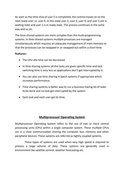 As soon as the time slice of user 5 is completed, the control moves on to the 
next ready user i.e. user 6. In this state use