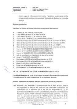 a)
b)
c)
d)
e)
f)
g)
h)
i)
j)
k)
1)
m)
n)
o)
p)
~
q)
r)
2.3
Expediente Arbitral N°
Demandante
Demandado
1250-2016
Gobierno Re