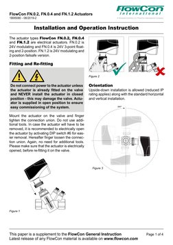 (http://www.flowcon.com)Installation and Operation Instruction
Figure 1
Figure 2
360º
Figure 3
The actuator types FlowCon FN