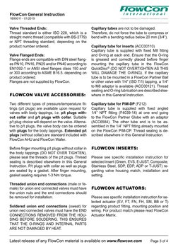 (http://www.flowcon.com)Valve Threaded Ends:
Thread standard is either ISO 228, which is a 
straight metric thread (compatib