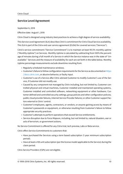 Citrix Cloud
Service Level Agreement
September 6, 2018
Effective date: August 1, 2018
Citrix Cloud is designed using industry