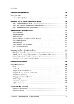 Citrix Cloud
License Usage Insights Service
175
Technical Details
175
Supported Citrix products . . . . . . . . . . . . . . .