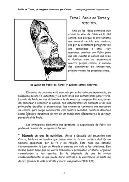 Pablo de Tarso, un creyente alcanzado por Cristo      www.josejohnsonm.blogspot.com
Tema 1: Pablo de Tarso y 
nosotros.
Una d