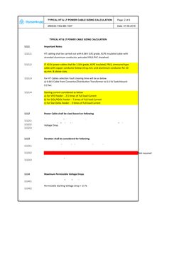 HT & LT Cable Sizing Calculations | PDF | Volt | Voltage