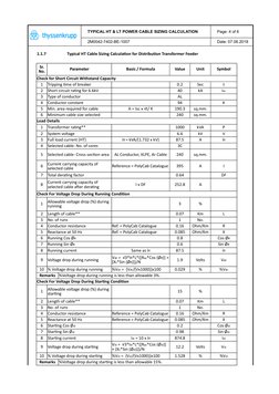 HT & LT Cable Sizing Calculations | PDF | Volt | Voltage
