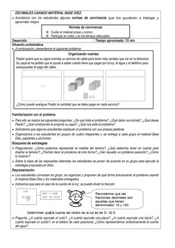 DECIMALES USANDO MATERIAL BASE DIEZ.
Acordamos con los estudiantes algunas  normas  de  convivencia que los ayudarán a traba