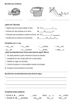 Fichas Repaso Evaluacion 3 Primaria Lengua Tema 1 | PDF
