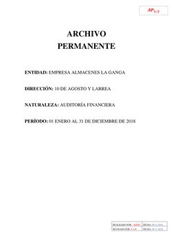 REALIZADO POR:  AMMS 
FECHA: 09-11-2018 
REVISADO POR: P.A.R 
FECHA: 09-11-2018 
 
𝑨𝑷𝟏/𝟐 
 
 
ARCHIVO  
PERMANENTE 
 
 
E