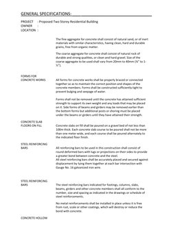 GENERAL SPECIFICATIONS: ___ ___________________________ 
PROJECT 
: Proposed Two Storey Residential Building 
OWNER 
:  
LOCA