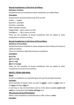 Infix and Circumfix Morpheme Examples | PDF | Word | Morphology ...