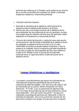 profundo de confianza en el Creador, quien gobierna por encima 
de un mundo confundido por el pecado con poder y autoridad 
d