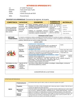 I.E. 
 
: N° 32493 “Pendencia”       
DOCENTE  
: Paola Janeth Salas Trujillo 
EDAD 
 
: 3 y 4 años 
         FECHA