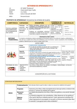 I.E. 
 
: N° 32493 “Pendencia”       
DOCENTE  
: Paola Janeth Salas Trujillo 
EDAD 
 
: 3 y 4 años 
         FECHA