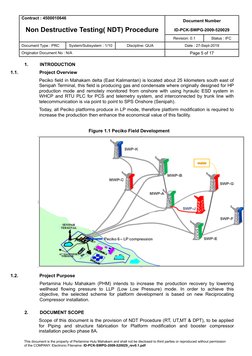 Contract : 4500010646
Document Number
Non Destructive Testing( NDT) Procedure
ID-PCK-SWPG-2009-520029
Revision: 0.1
Status :