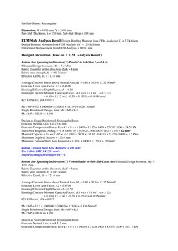 SubSlab Shape : Rectangular 
 
Dimension: X = 6900 mm, Y = 2450 mm 
Sub-Slab Thickness, h = 150 mm, Sub-Slab Drop = 100 m