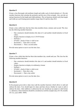 OOP Lab Tasks and Questions | PDF | Class (Computer Programming) | C++