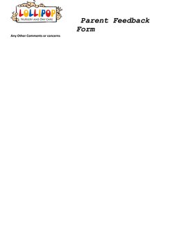Parent Feedback Form for Lollipop Nursery | PDF | Preschool ...