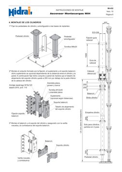 Pedestal cilindro
Pedestal
amortiguador
4. MONTAJE DE LOS CILINDROS
1º Fijar los pedestales de cilindro y amortiguador a las