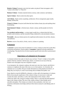 Collum Definition Understanding Newspaper Columns | PDF | Newspapers | News