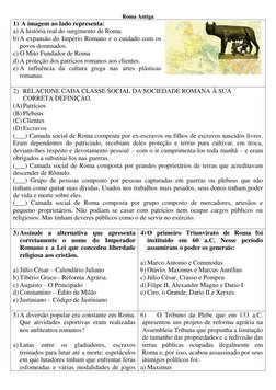 Roma Antiga 
1)  A imagem ao lado representa: 
a) A história real do surgimento de Roma. 
b) A expansão do Império Romano e o