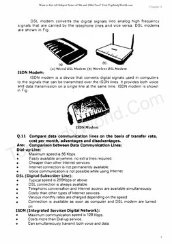 Chapter 5 
DSL modem converts the digital signals into analog high frequency 
signals that are carried by the telephone lin