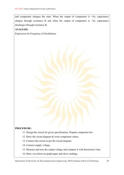 ECL 402: Linear Integrated Circuits Laboratory
and comparator changes the state. When the output of comparator is +Vo, capaci