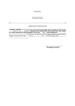 Barangay Resolution for Development Plan | PDF | Government
