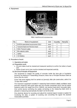 Method Statement of Sonic Test For Bored Pile PDF | PDF