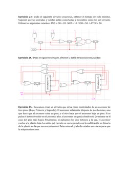 Ejercicio	   23.-­	  Dado	  el	  siguiente	  circuito	  secuencial,	  obtener	  el	  tiempo	  de	  ciclo	  mínimo