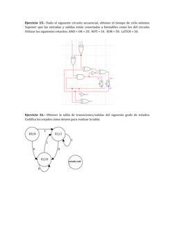 Ejercicio	   15.-­	  Dado	  el	  siguiente	  circuito	  secuencial,	  obtener	  el	  tiempo	  de	  ciclo	  mínimo