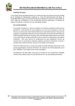 MUNICIPALIDAD DISTRITAL DE PACANGA
“REHABILITACIÓN Y RESTITUCIÓN DE LA INFRAESTRUCTURA DE LA INSTITUCIÓN EDUCATIVA INICIAL
N°