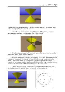 Mathematics-QS026 
Topic 1: Conics Sections-Lesson Plan 
 
 
 
 
 
 
 
 
(Such a pair of cones is formally called a circu