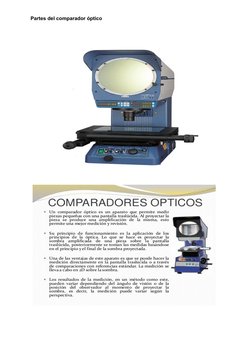 Partes del comparador óptico
