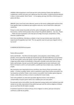 LARANJA: Além de gostosa é uma fruta que tem muita vitamina C.Pastor elas significam o 
cuidado que o senhor tem para com a