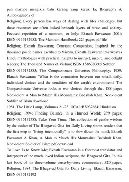 pun mampu mengikis batu karang yang keras. Ia; Biography &
Autobiography of
Religion; Every person has ways of dealing with l