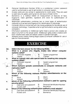 Chapter 6 
•
Personal Identification Number (PIN) is a confidential numeric password
used to authenticate a user to get acc