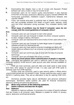 Chapter 6 
5. 
6. 
7. 
ix. 
Ans: 
1. 
2. 
3. 
4. 
Downloading files illegally have a risk of viruses and Spyware1 Pirated