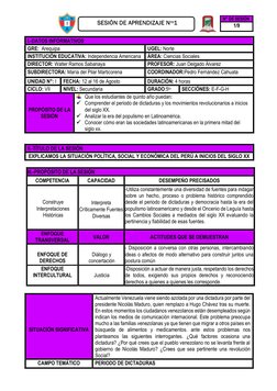 SESIÓN DE APRENDIZAJE Nro1 
 
 
 
 
 
III.-PROPÓSITO DE LA SESIÓN  
COMPETENCIA 
CAPACIDAD 
DESEMPEÑO PRECISADOS 
 
 
Constru