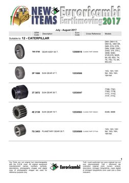July - August 2017 
 
OEM 
Code 
Description 
Euro 
Code 
Cross Reference 
Models 
 
 
 
 
Our Parts are not origina
