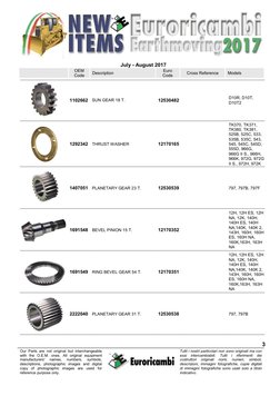 July - August 2017 
 
OEM 
Code 
Description 
Euro 
Code 
Cross Reference 
Models 
 
 
 
 
Our Parts are not origina