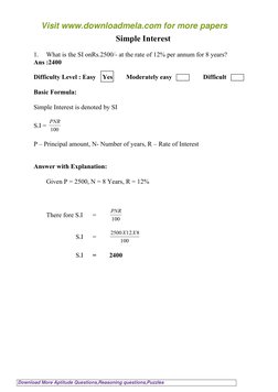 Simple Interest Problems and Solutions | PDF | Liability (Financial ...