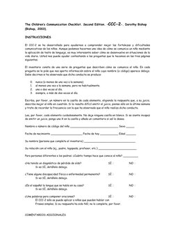 CCC-2: Evaluación de Comunicación Infantil | PDF | Comunicación